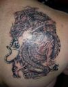 chinese dragon pic tattoo on right shoulder blade